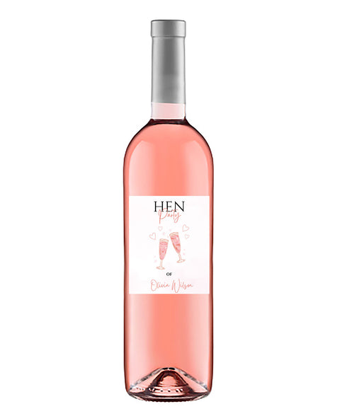 Personalised Wine Bottle Label - Hen Party Glasses Design