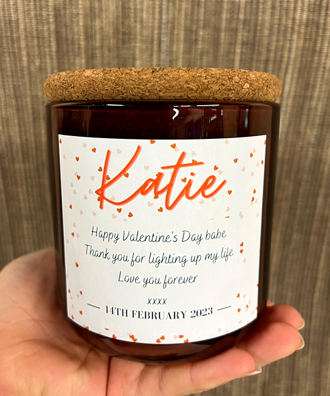 Personalised Heart Design Scented Candle