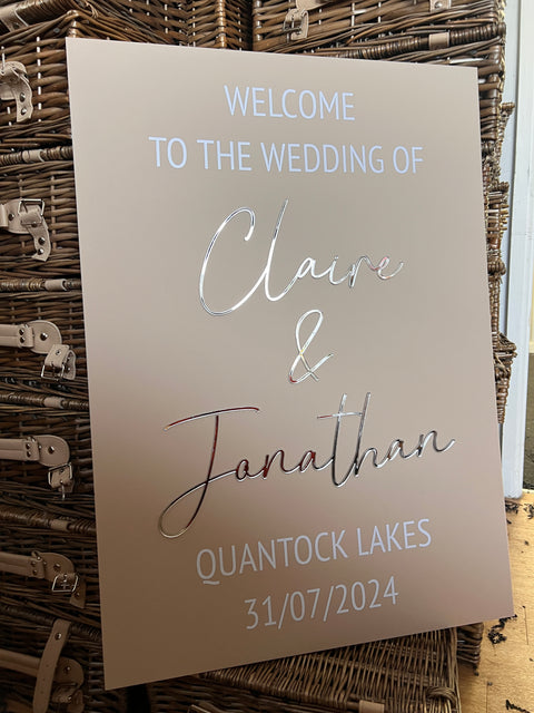 Personalised Acrylic Wedding Welcome Sign