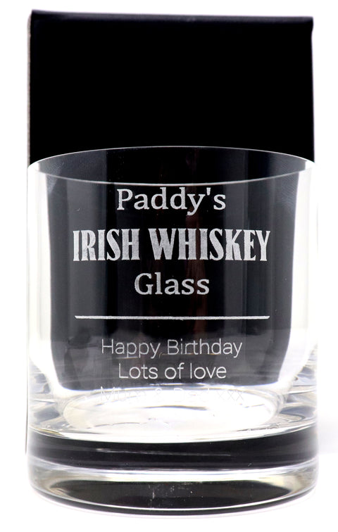 Personalised Premium Glass Tumbler - Irish Whiskey Design