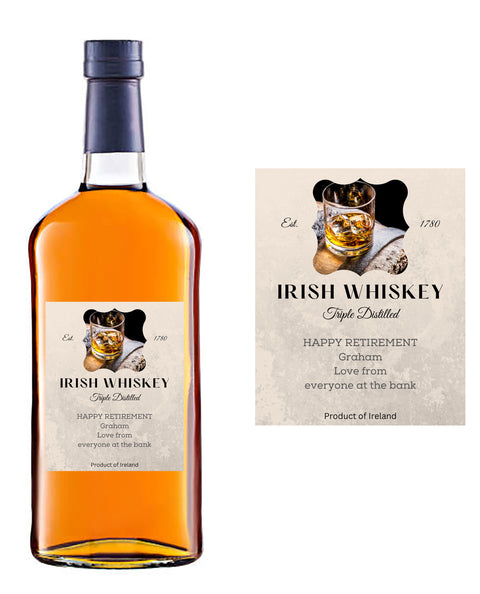 Personalised Bottle Label - Irish Whiskey Design