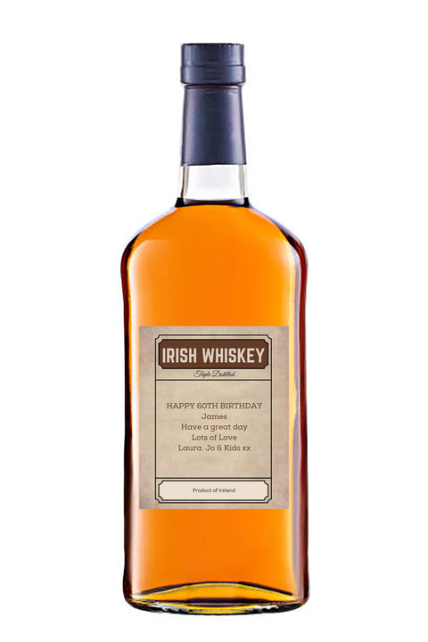 Personalised Bottle Label - Irish Whiskey Design