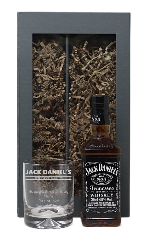 Personalised Glass Tumbler & Jack Daniels - Banner Design