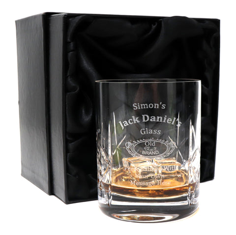 Personalised Crystal Glass Tumbler - Jack Daniels Design
