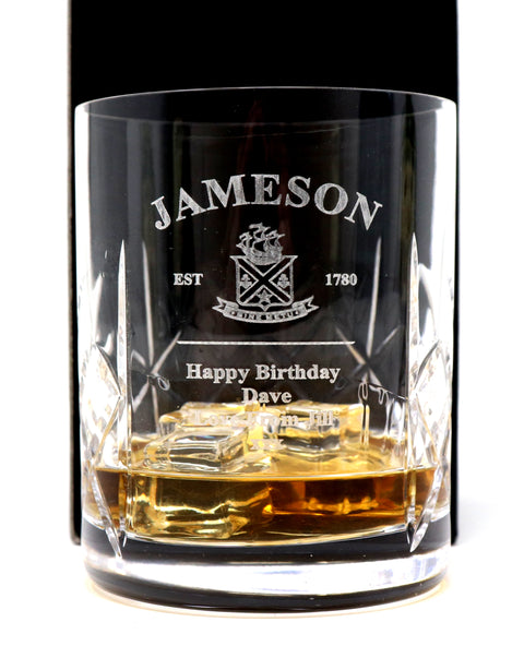 Personalised Crystal Glass Tumbler - Jameson Label Design