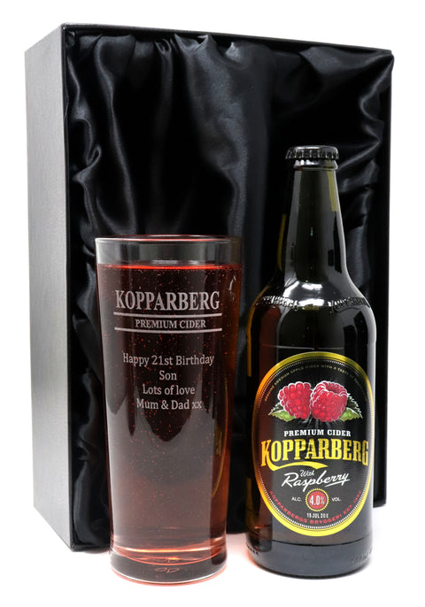 Personalised Pint Glass & Cider - Kopparberg Design