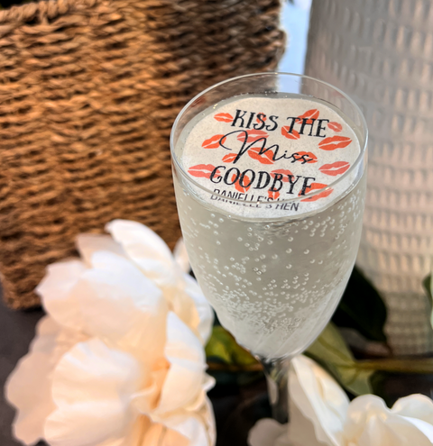 Personalised Hen Do Drink Toppers - Kiss The Miss Design