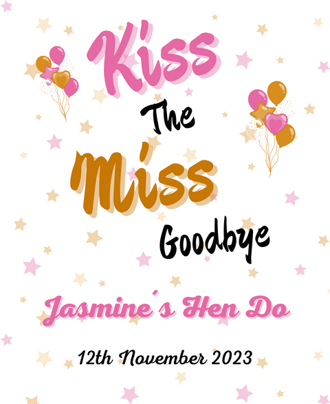 Personalised Wine Bottle Label - Kiss The Miss Goodbye Design