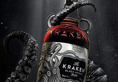 Personalised Crystal Rum Glass Tumbler & 70cl Kraken Black Spiced Rum