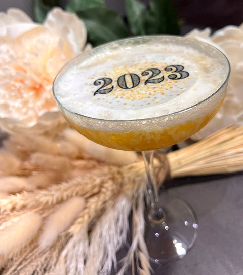 Personalised New Year Edible Cocktail Drink Toppers