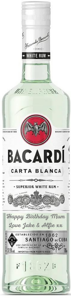 Personalised Bottle of Bacardi 70cl