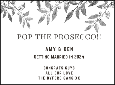 Personalised Prosecco Bottle Label - Pop The Prosecco Leaves Design