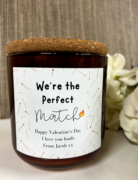 Personalised Perfect Match Design Scented Candle