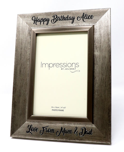 Personalised Pewter Effect Photo Frame 6x4