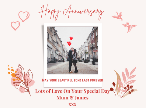 Personalised Prosecco Bottle Label - Happy Anniversary Photo Design