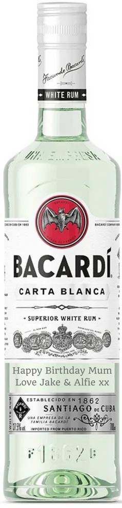 Personalised Bottle of Bacardi 70cl