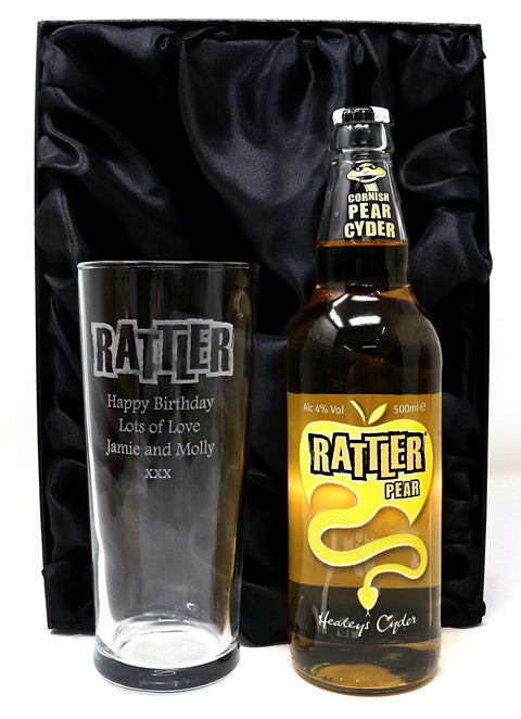 Personalised Pint Glass & Cider - Rattler Cyder Design