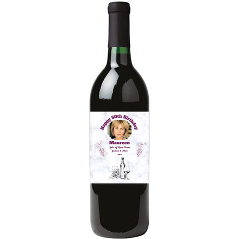 Personalised Red Wine Bottle Label - Photo Design