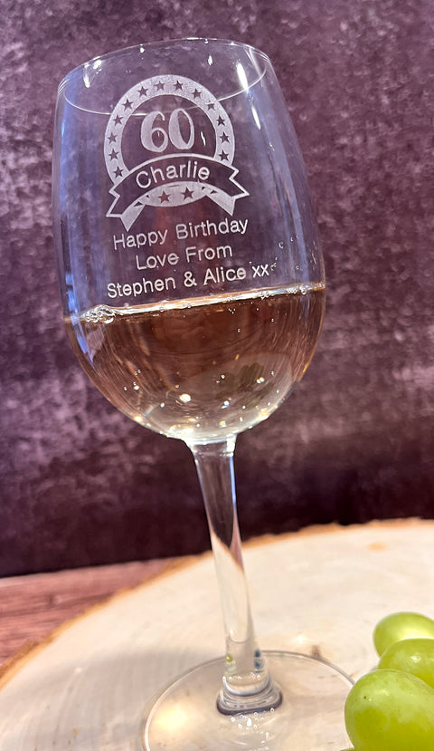 Personalised Reserva Wine Glass - Birthday Design