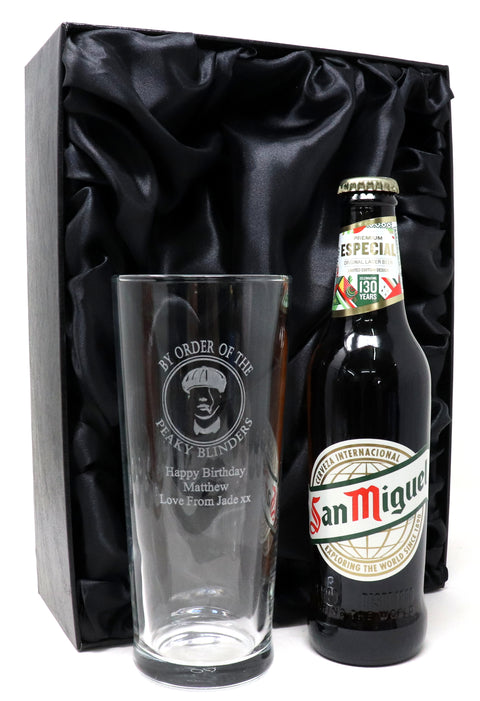 Personalised Pint Glass & Beer/Cider - Peaky Blinders Design