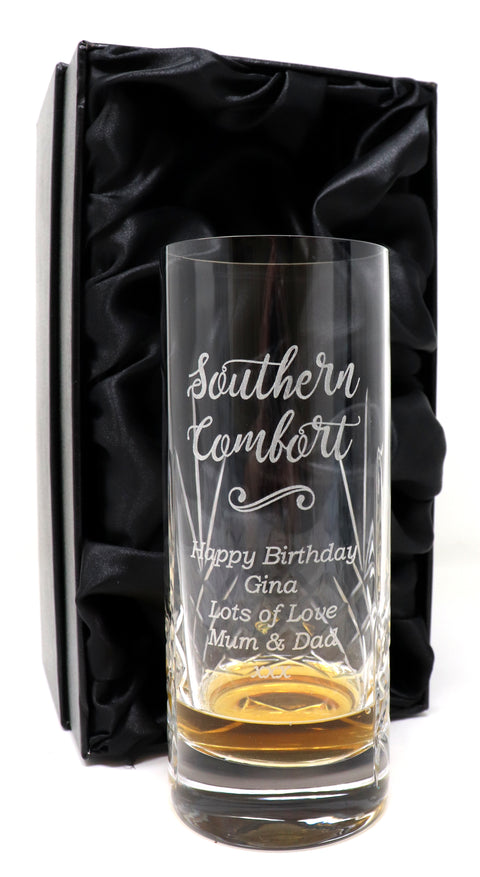 Personalised Crystal Highball Glass - Southern Comfort Design
