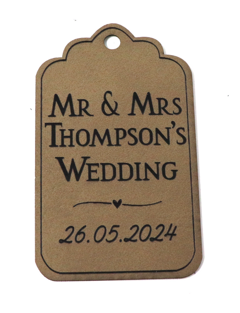 Personalised Wedding Design Faux Leather Wedding Favour Gift Tags