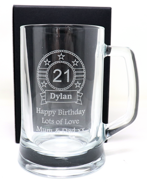 Personalised Pint Glass Tankard - Birthday Design