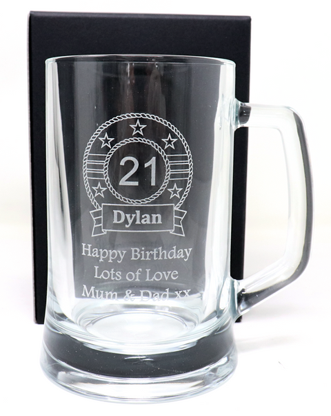 Personalised Luxury Lager Beer Hamper Gift Set - Birthday Design Pint Tankard