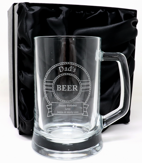 Personalised Pint Glass Tankard - Beer Design