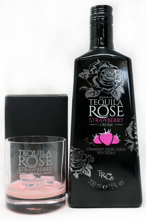 Personalised Premium Glass Tumbler & Tequila Rose - Tequila Rose Design