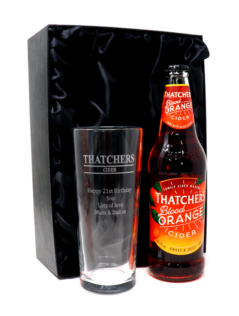 Personalised Pint Glass & Cider - Thatchers Cider Design