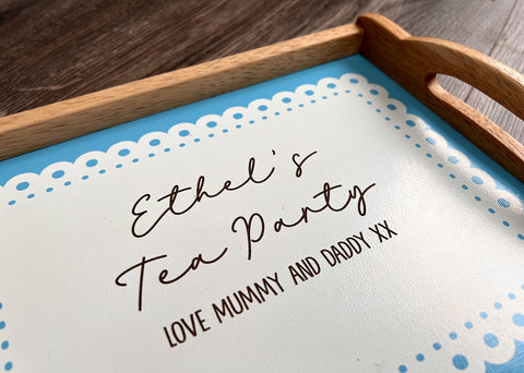 Personalised Children's Wooden Tea Tray Set