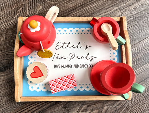 Personalised Children's Wooden Tea Tray Set