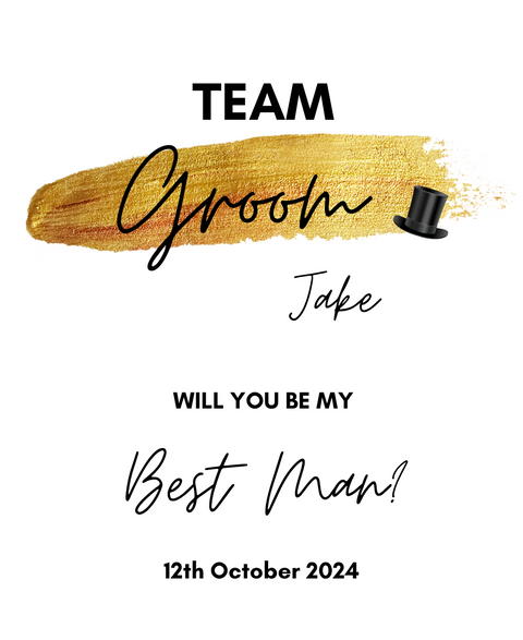 Personalised Prosecco/Wine Bottle Label - Team Groom, Will You Be Best Man? Design