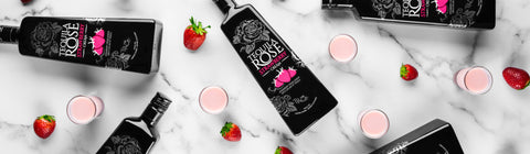 Personalised Glass Tumbler & 70cl Tequila Rose - Banner Design
