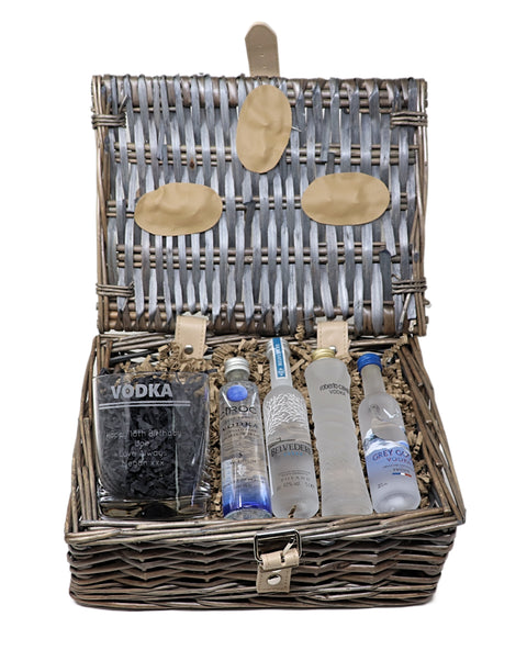 Personalised Premium Vodka Gift Hamper with Engraved Vodka Glass