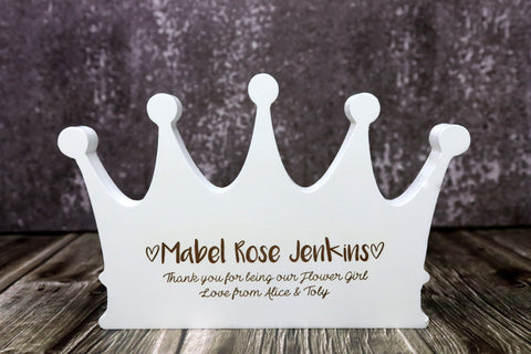 Personalised Luxury White Wooden Crown Plaque