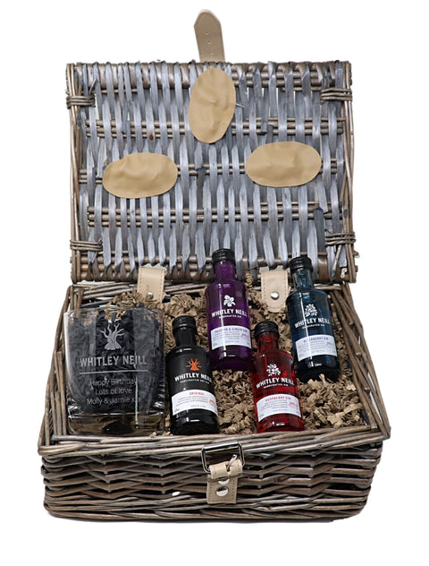 Personalised Whitley Neill Gin Gift Hamper with Engraved Glass