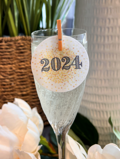 Personalised New Year Edible Cocktail Drink Toppers