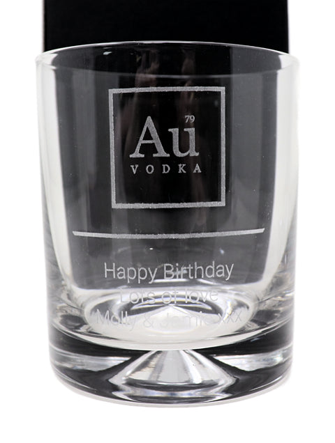 Personalised Glass Tumbler - Au Vodka Design