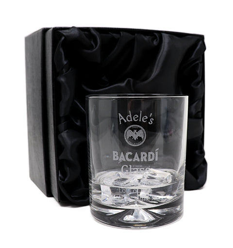 Personalised Glass Tumbler - Bacardi Design