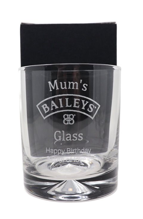 Personalised Glass Tumbler & Miniature - Baileys Design