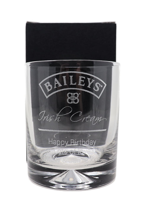 Personalised Glass Tumbler - Baileys Label Design