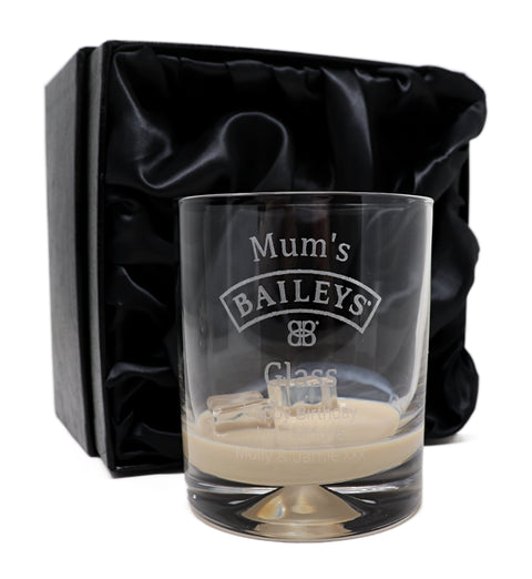 Personalised Glass Tumbler - Baileys Design