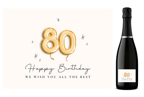 Personalised Prosecco Bottle Label - Birthday Age Design