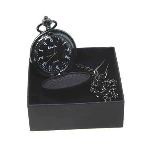 Personalised Black Pocket Watch - Father's Day Design