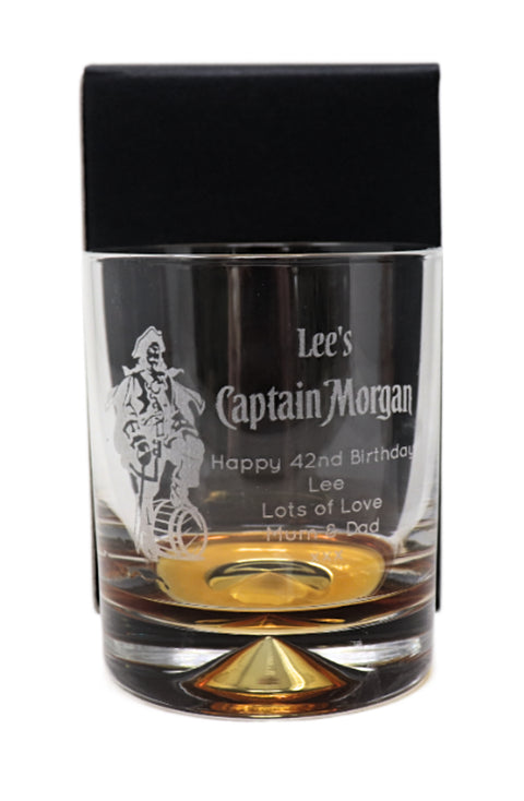 Personalised Glass Tumbler - Captain Morgan Pirate Design