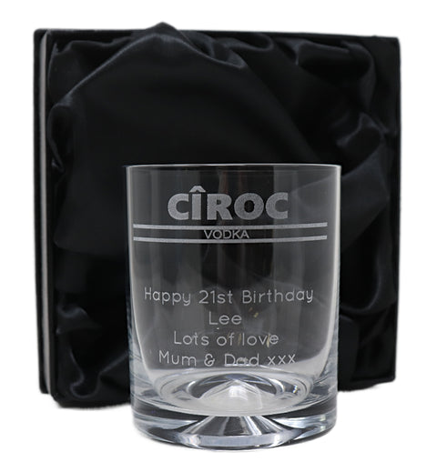 Personalised Glass Tumbler - Ciroc Banner Design