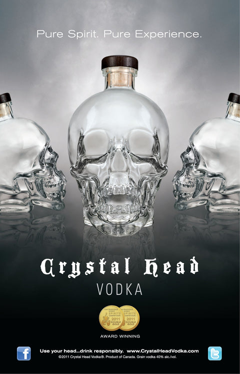 Personalised Crystal Highball Glass & 70cl Crystal Head - Vodka Design