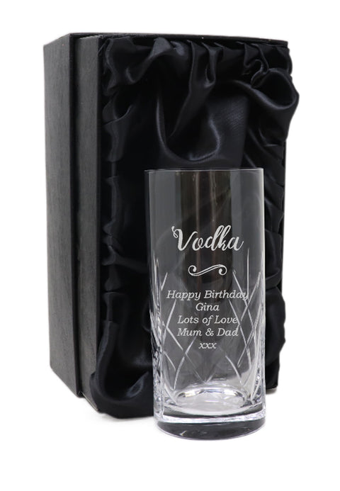 Personalised Crystal Highball Glass - Vodka Design